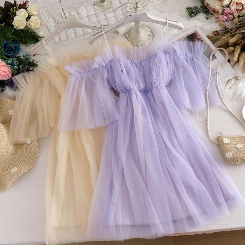 Casual Dresses Elegant Gauze Off Shoulder Dress Women Summer Short Sleeve Sexy Slash Neck Suspenders Sweet Above Knee Pink White Black, Beige
Casual Dresses Elegant Gauze Off Shoulder Dress Women Summer Short Sleeve Sexy Slash Neck Suspenders Sweet Above Knee Pink White Black, Beige