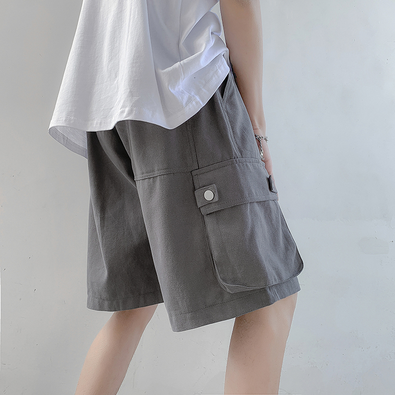 Men s Shorts Summer Mens Casual Cargo Solid Color Loose Hip Hop Harajuku Straight Streetwear Bermuda Masculina Fashion Men Work 230313