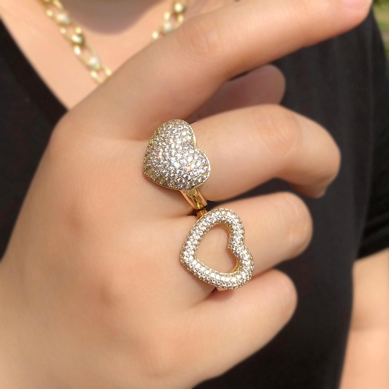 Wedding Rings Fashion Heart Shaped Finger Rings For Women AAA Cubic Zircon Stackable Chic Adjustable Ring Bridal Wedding Engagement Jewelry CZ 230313
Wedding Rings Fashion Heart Shaped Finger Rings For Women AAA Cubic Zircon Stackable Chic Adjustable Ring Bridal Wedding Engagement Jewelry CZ 230313