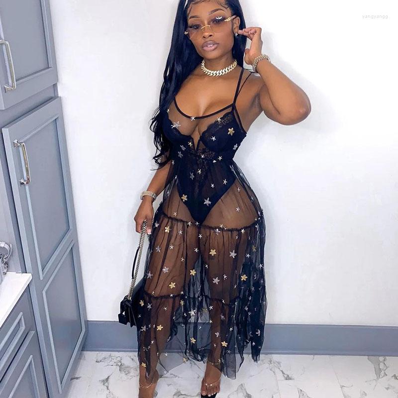 Casual Dresses Sexy See-through Mesh Cover Up Long For Women Spaghetti Strap Bling Star Stamping Night Party Dress Robe Femme, Purple
Casual Dresses Sexy See-through Mesh Cover Up Long For Women Spaghetti Strap Bling Star Stamping Night Party Dress Robe Femme, Purple