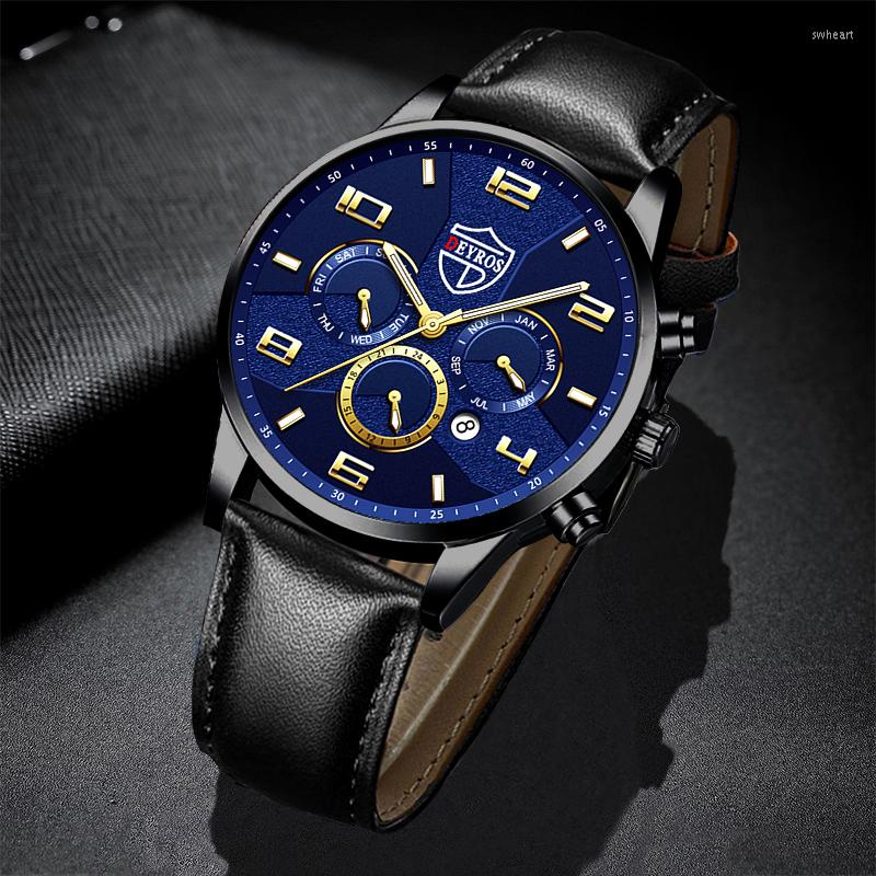 Wristwatches Luxury Mens Brand Business Watches Leather Wristwatch Fashion Male Quartz Watch Calendar Luminous Man Clock Relogio Masculino, Leather black blue
Wristwatches Luxury Mens Brand Business Watches Leather Wristwatch Fashion Male Quartz Watch Calendar Luminous Man Clock Relogio Masculino, Leather black blue