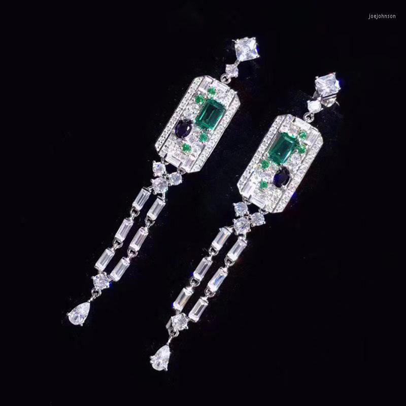 Dangle Earrings High Quality Female With Stones Fashion Trendy Brand Design Synthetic Emerald For Women Gift Drop
Dangle Earrings High Quality Female With Stones Fashion Trendy Brand Design Synthetic Emerald For Women Gift Drop