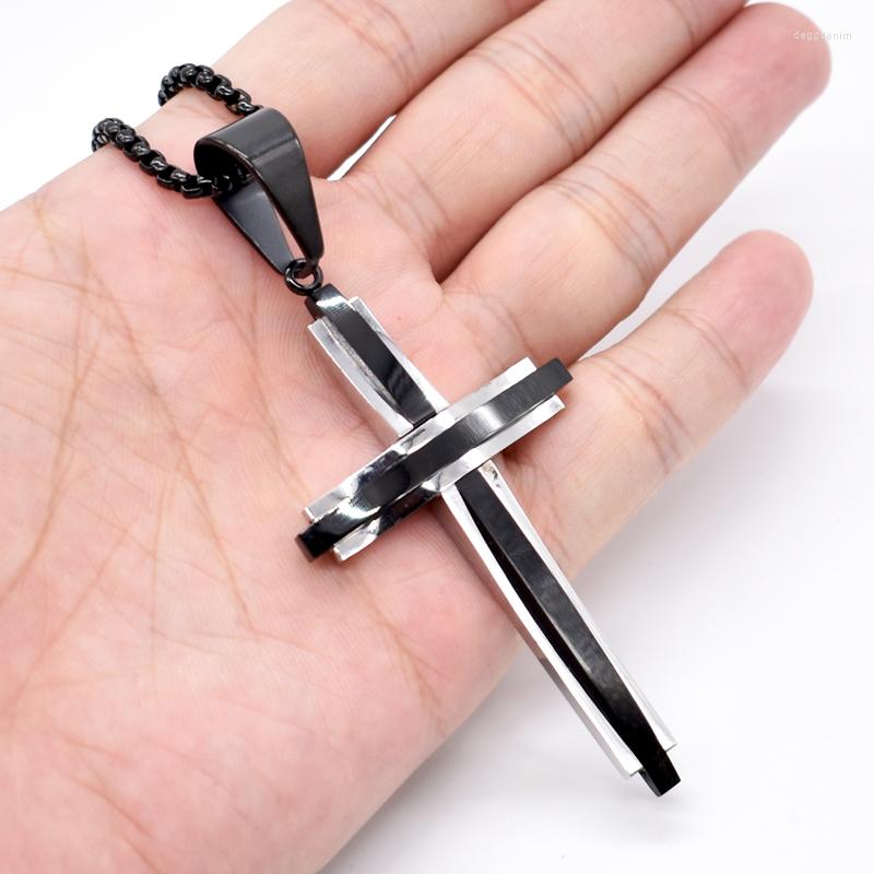 Pendant Necklaces AMUMIU 72mm 42mm 50-70cm Chain Boy Black Silver Color Stainless Steel Cross Necklace For Men Women Gift HP255D
Pendant Necklaces AMUMIU 72mm 42mm 50-70cm Chain Boy Black Silver Color Stainless Steel Cross Necklace For Men Women Gift HP255D