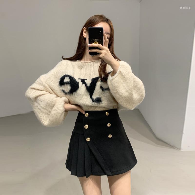 Work Dresses Autumn Loose O Neck Women Lantern Sleeve Knitted Sweater Letter Print Tops Woolen Irregular Pleated Skirt Shorts Fashion, Brown skirt
Work Dresses Autumn Loose O Neck Women Lantern Sleeve Knitted Sweater Letter Print Tops Woolen Irregular Pleated Skirt Shorts Fashion, Brown skirt