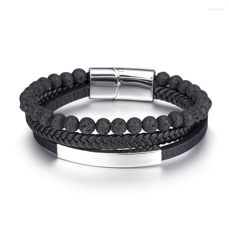 Charm Bracelets Trendy Stainless Steel Men Bracelet Natural Stone Handmade Weaved Leather Multi-layer Punk Bangle For Boys Gift
Charm Bracelets Trendy Stainless Steel Men Bracelet Natural Stone Handmade Weaved Leather Multi-layer Punk Bangle For Boys Gift