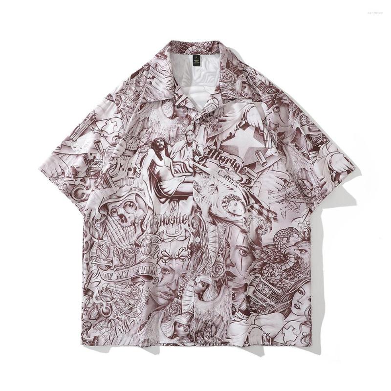 Men's Casual Shirts Full Printed Street Men's Summer Oversized Beach Man Clothing, As photo
Men's Casual Shirts Full Printed Street Men's Summer Oversized Beach Man Clothing, As photo