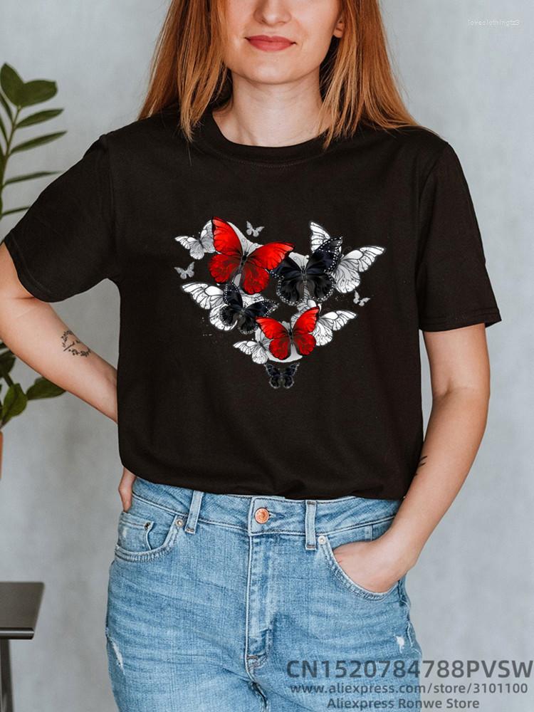 Women's T Shirts Women Red Butterfly Flower Funny Print T-shirt Girl Summer O Neck Y2K Top Tee Female Harajuku Black Hip Hop Streewear, B2827-6-black
Women's T Shirts Women Red Butterfly Flower Funny Print T-shirt Girl Summer O Neck Y2K Top Tee Female Harajuku Black Hip Hop Streewear, B2827-6-black