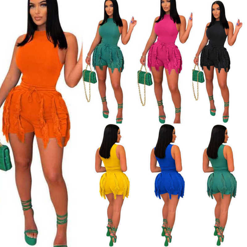 Womens Clothing Tracksuits Summer Two Piece Set Sexy Tassel Lace Sleeveless Shorts Jumpsuits Outfits 8 colors, Yellow
Womens Clothing Tracksuits Summer Two Piece Set Sexy Tassel Lace Sleeveless Shorts Jumpsuits Outfits 8 colors, Yellow