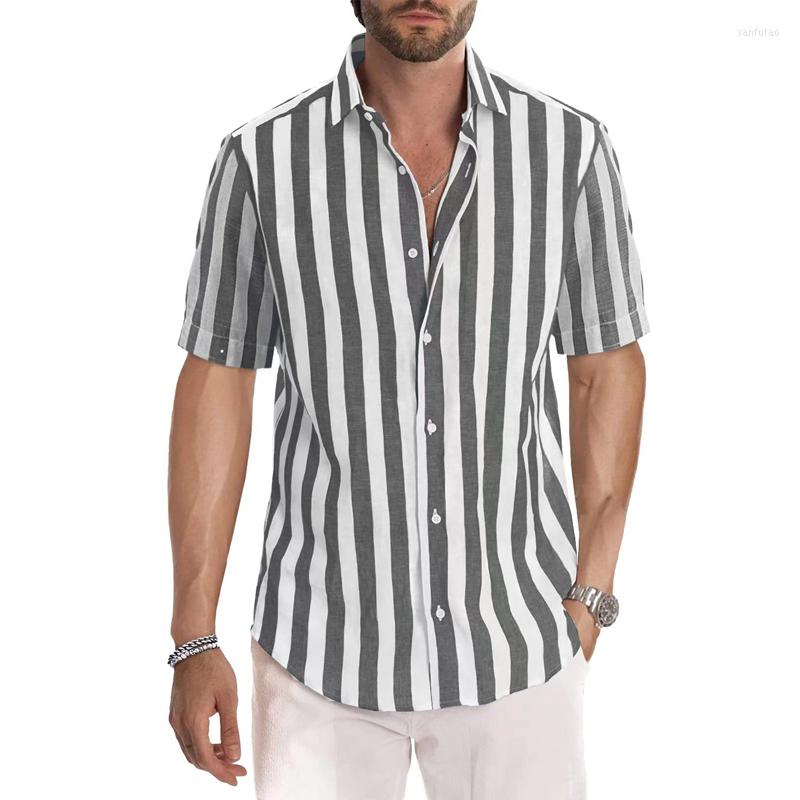 Men' Casual Shirts Fashion Hawaii Men Shirt Stripes Loose Short Sleeve Tops Buttons Linen Beach Male Thin Breathable Summer Clothes, B003
Men' Casual Shirts Fashion Hawaii Men Shirt Stripes Loose Short Sleeve Tops Buttons Linen Beach Male Thin Breathable Summer Clothes, B003