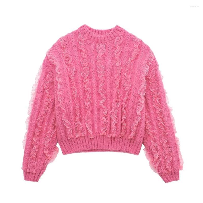 Women' Sweaters Rose Red Knitted Pullover For Women Jumpers Long Sleeve Crop Tops High Quality Fashion Ruffles Patchwork Ladies Sueter, As pattern
Women' Sweaters Rose Red Knitted Pullover For Women Jumpers Long Sleeve Crop Tops High Quality Fashion Ruffles Patchwork Ladies Sueter, As pattern
