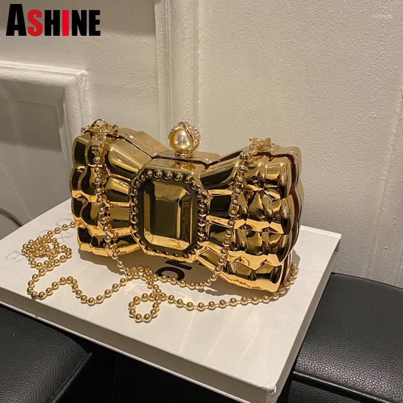Shoulder Bags Ladies Gold Acrylic Box Clutch Bow Shaped Chain Women Handbag Luxury Bag For Wedding/Dating/Party
Shoulder Bags Ladies Gold Acrylic Box Clutch Bow Shaped Chain Women Handbag Luxury Bag For Wedding/Dating/Party