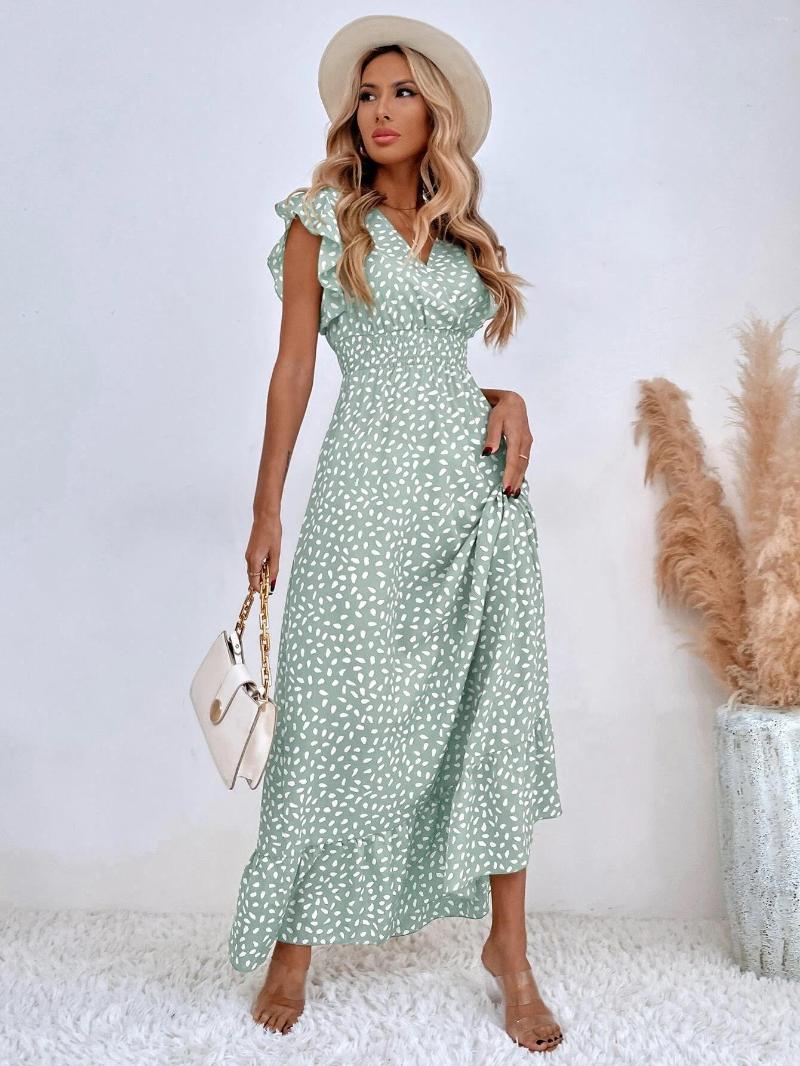 Casual Dresses Remelon Spring And Summer V Neck Sleeveless Waist Ruffle High Women' Dress Elegant Outdoor, Black
Casual Dresses Remelon Spring And Summer V Neck Sleeveless Waist Ruffle High Women' Dress Elegant Outdoor, Black
