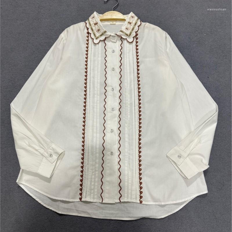 Women's Blouses Johnature 2023 Embroidery Collar Pleated Women Shirts Spring Japanese Casual Cotton All Match Hit Color, White
Women's Blouses Johnature 2023 Embroidery Collar Pleated Women Shirts Spring Japanese Casual Cotton All Match Hit Color, White