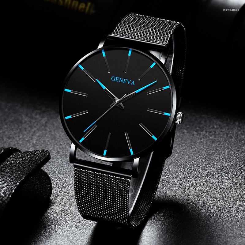 Wristwatches Minimalist Men's Fashion Ultra Thin Watches Simple Men Business Stainless Steel Mesh Belt Quartz Watch Relogio Masculino, Black blue
Wristwatches Minimalist Men's Fashion Ultra Thin Watches Simple Men Business Stainless Steel Mesh Belt Quartz Watch Relogio Masculino, Black blue