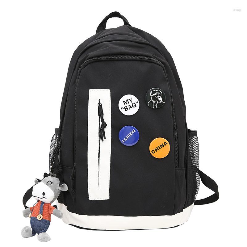 Backpack Schoolbag Men's Women's Junior High School Students' High-capacity Tooling Trend Fashion Street, Black
Backpack Schoolbag Men's Women's Junior High School Students' High-capacity Tooling Trend Fashion Street, Black