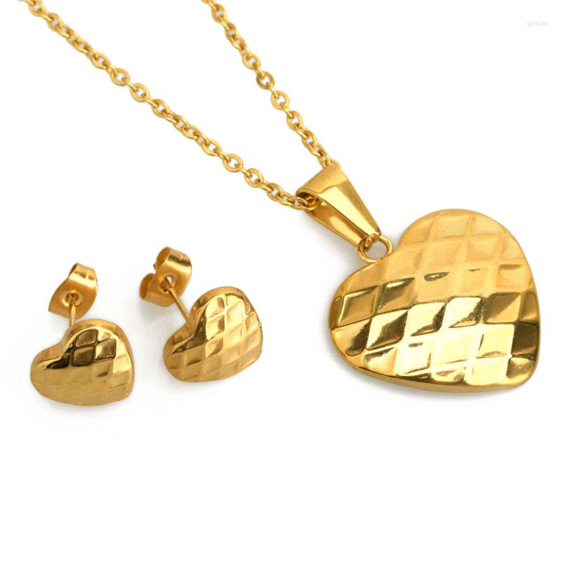 Necklace Earrings Set FairLadyHood Fashion Stainless Steel Heart Women Gold Color Jewelry, Picture shown
Necklace Earrings Set FairLadyHood Fashion Stainless Steel Heart Women Gold Color Jewelry, Picture shown
