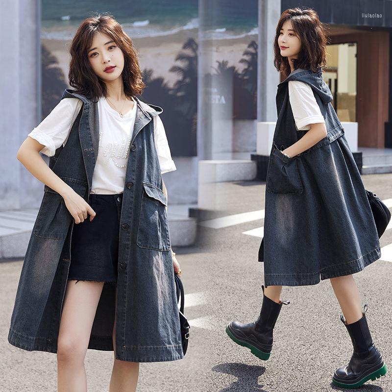 Women' Vests 2023 Denim Vest Women' Spring Autumn Solid Sleeveless Wild Tops Mid Long Hooded Jacket Women Jeans Female, Photo color
Women' Vests 2023 Denim Vest Women' Spring Autumn Solid Sleeveless Wild Tops Mid Long Hooded Jacket Women Jeans Female, Photo color