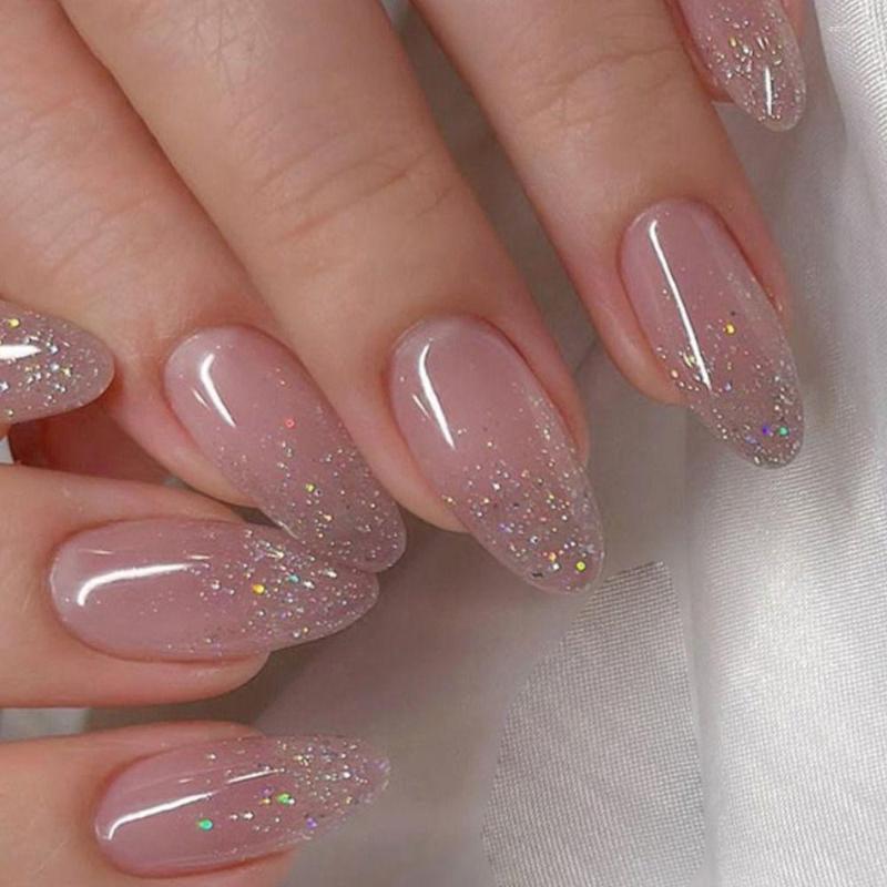 False Nails 24pcs Almond With Glitter Star River Sequins Designs Fake Full Cover Detachable Nail Tips Press On, W274
False Nails 24pcs Almond With Glitter Star River Sequins Designs Fake Full Cover Detachable Nail Tips Press On, W274