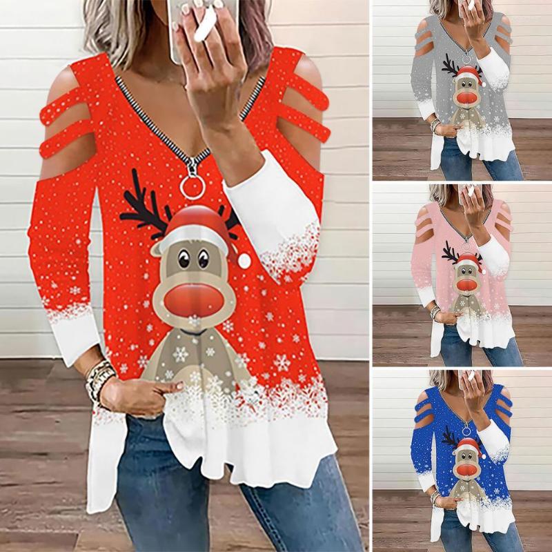 Women's Blouses Pullover Blouse Zipper V-Neck Christmas Top Cartoon Elk Print Autumn Winter Tee, Purple
Women's Blouses Pullover Blouse Zipper V-Neck Christmas Top Cartoon Elk Print Autumn Winter Tee, Purple