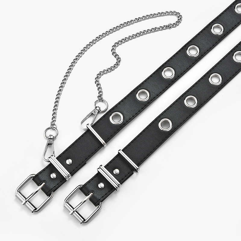 Waist Chain Belts Buckles Men's Women's Network Korean women's casual punk full hole black belt chain decoration eye pin buckle belt
Waist Chain Belts Buckles Men's Women's Network Korean women's casual punk full hole black belt chain decoration eye pin buckle belt
