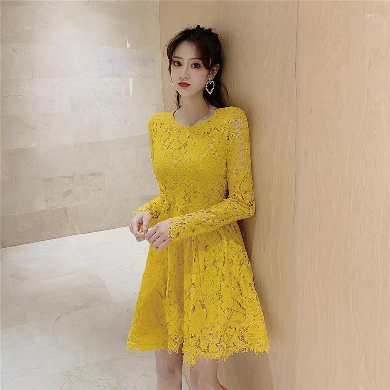 Casual Dresses 2023 Spring Summer Sheer A Line Dress Ladies Long Sleeve Corset Mini Women Hollow Out Elegant Yellow
Casual Dresses 2023 Spring Summer Sheer A Line Dress Ladies Long Sleeve Corset Mini Women Hollow Out Elegant Yellow