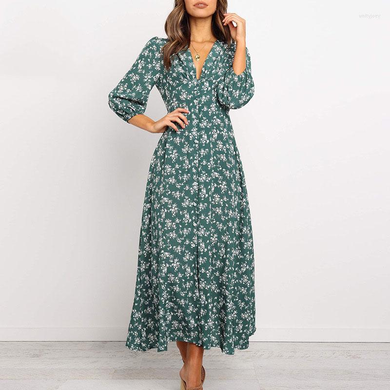Casual Dresses Women Chiffon Long Dress Floral Print Lantern Sleeve A-line Maxi Vestidos Autumn Elegant Vintage V Neck Winter, Green dress
Casual Dresses Women Chiffon Long Dress Floral Print Lantern Sleeve A-line Maxi Vestidos Autumn Elegant Vintage V Neck Winter, Green dress