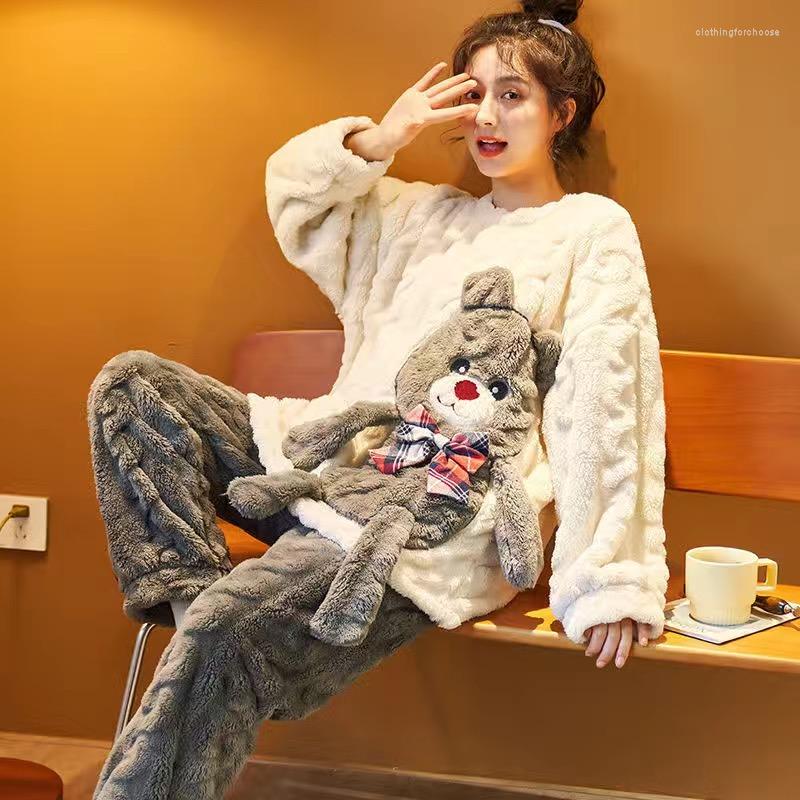 Women's Sleepwear Women Winter Flannel Pajamas Lovely Bear Stereoscopic Thick Warm Velvet Female Suit Fall Sweatshirt Ladies Pyjamas, Pajamas pants 2pcs a
Women's Sleepwear Women Winter Flannel Pajamas Lovely Bear Stereoscopic Thick Warm Velvet Female Suit Fall Sweatshirt Ladies Pyjamas, Pajamas pants 2pcs a