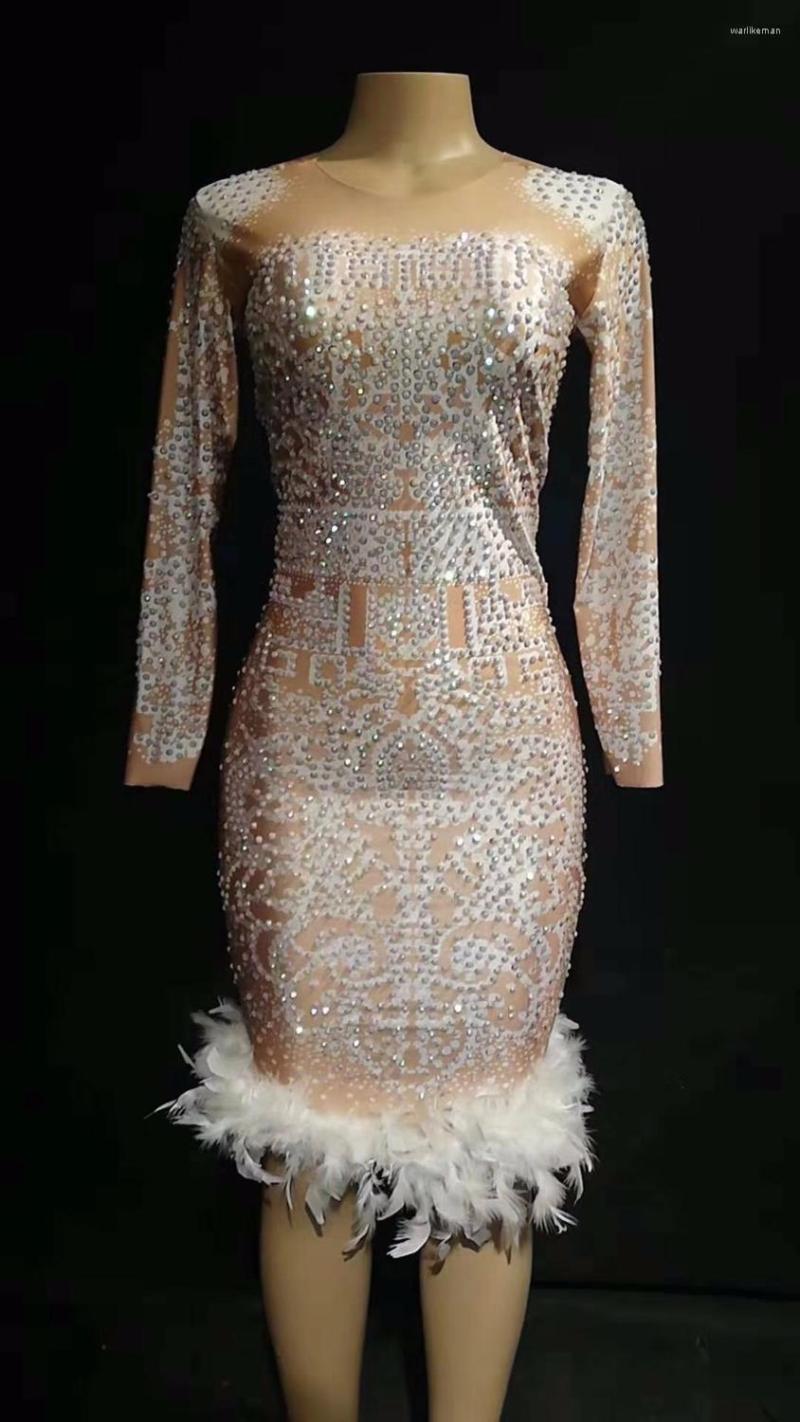 Casual Dresses Women Sexy Short White Feather Dress Sparkling Crystals Nightclub Birthday Party Celebrate Wear Dancer Singer Bling Costumes, Black 
Casual Dresses Women Sexy Short White Feather Dress Sparkling Crystals Nightclub Birthday Party Celebrate Wear Dancer Singer Bling Costumes, Black
