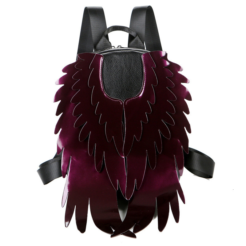 School Bag s Leather Backpack Laser Color Big Wing Korea Dual use Shoulder Bag Bagpack 230313
