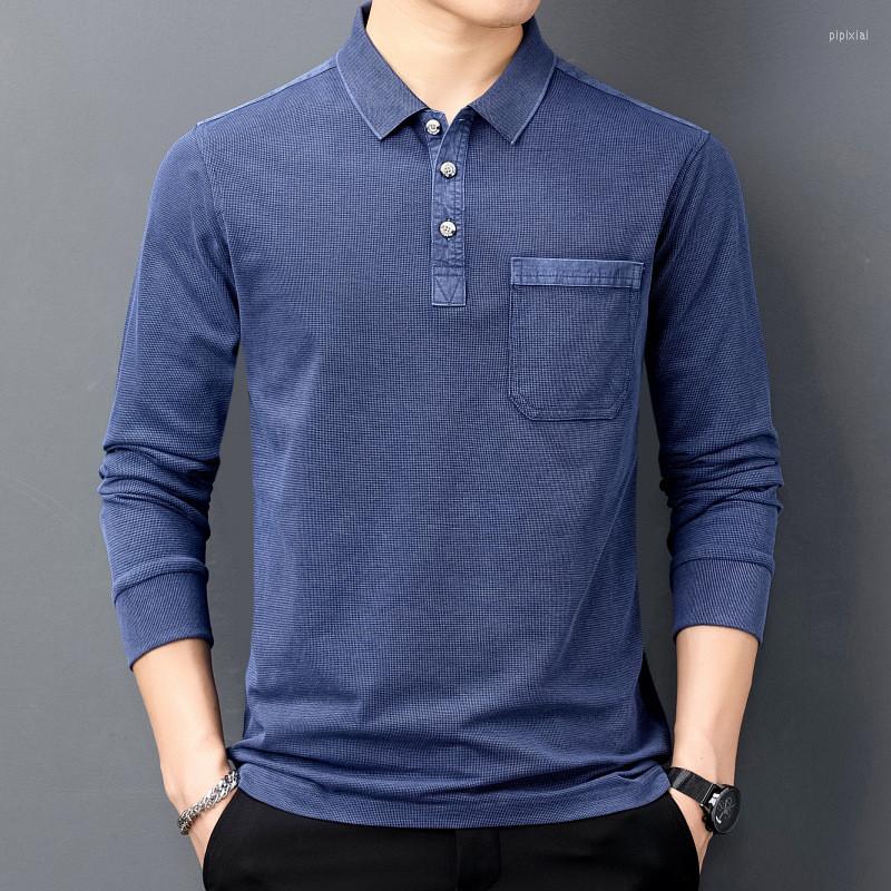 Men's Polos 2023 Men Cotton Polo Shirt Long Sleeve Casual Tops Tees Spring Clothing Solid Color Luxury Shirts Male, Blue
Men's Polos 2023 Men Cotton Polo Shirt Long Sleeve Casual Tops Tees Spring Clothing Solid Color Luxury Shirts Male, Blue