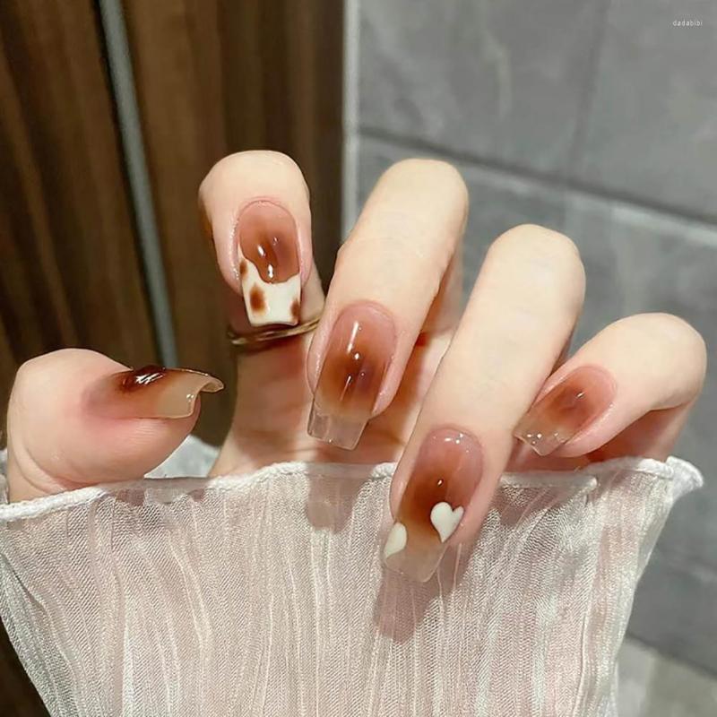 False Nails 24Pcs Harmless Ultra-thin DIY Winter Autumn Temperament Gradient Nail Art Stickers Tips Manicure Accessories, Brown
False Nails 24Pcs Harmless Ultra-thin DIY Winter Autumn Temperament Gradient Nail Art Stickers Tips Manicure Accessories, Brown