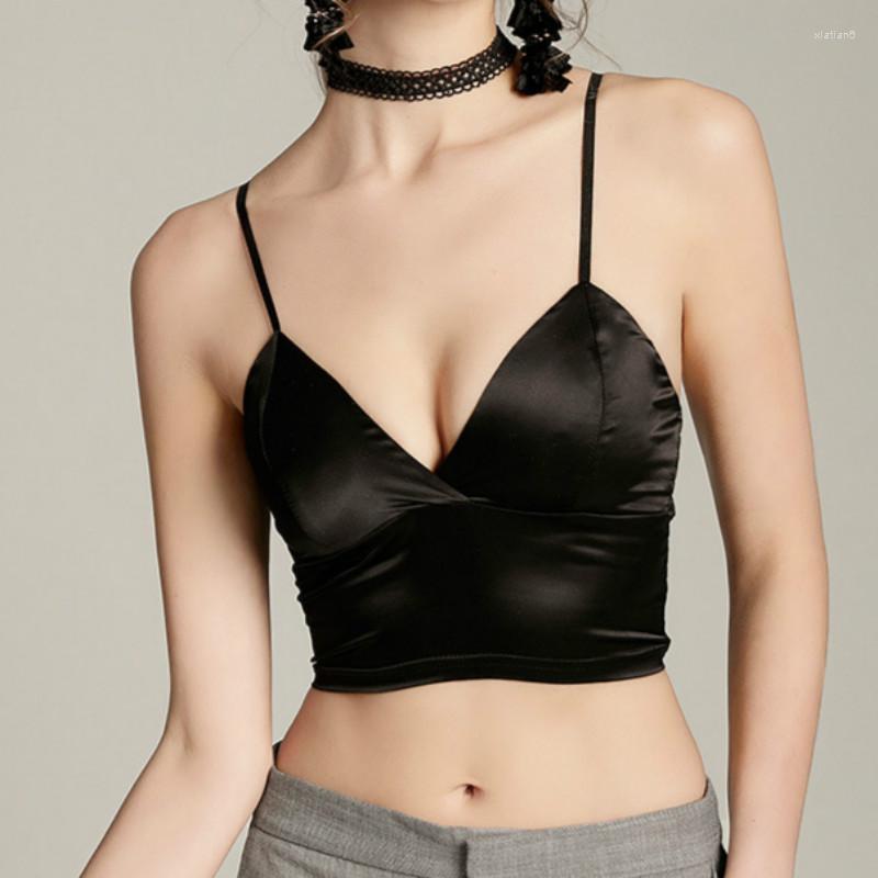 Women' Tanks Summer Imitation Silk Tops Tee Women Crop Top Sexy White Black Satin Womens Tank Bralette
Women' Tanks Summer Imitation Silk Tops Tee Women Crop Top Sexy White Black Satin Womens Tank Bralette