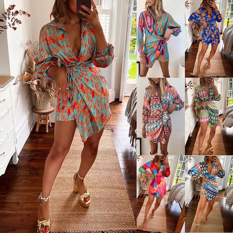 Casual Dresses 2023 Feminine Fashion Commuter V-neck Print High Waist Lace Up Dress, Sky blue
Casual Dresses 2023 Feminine Fashion Commuter V-neck Print High Waist Lace Up Dress, Sky blue