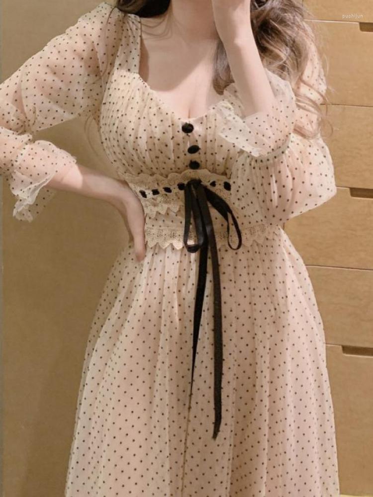 Casual Dresses Elegant Vintage Midi Dress Women Long Puff Sleeve Square Collor Office Ladies Party French Female Autumn Korean Dot, Khaki
Casual Dresses Elegant Vintage Midi Dress Women Long Puff Sleeve Square Collor Office Ladies Party French Female Autumn Korean Dot, Khaki