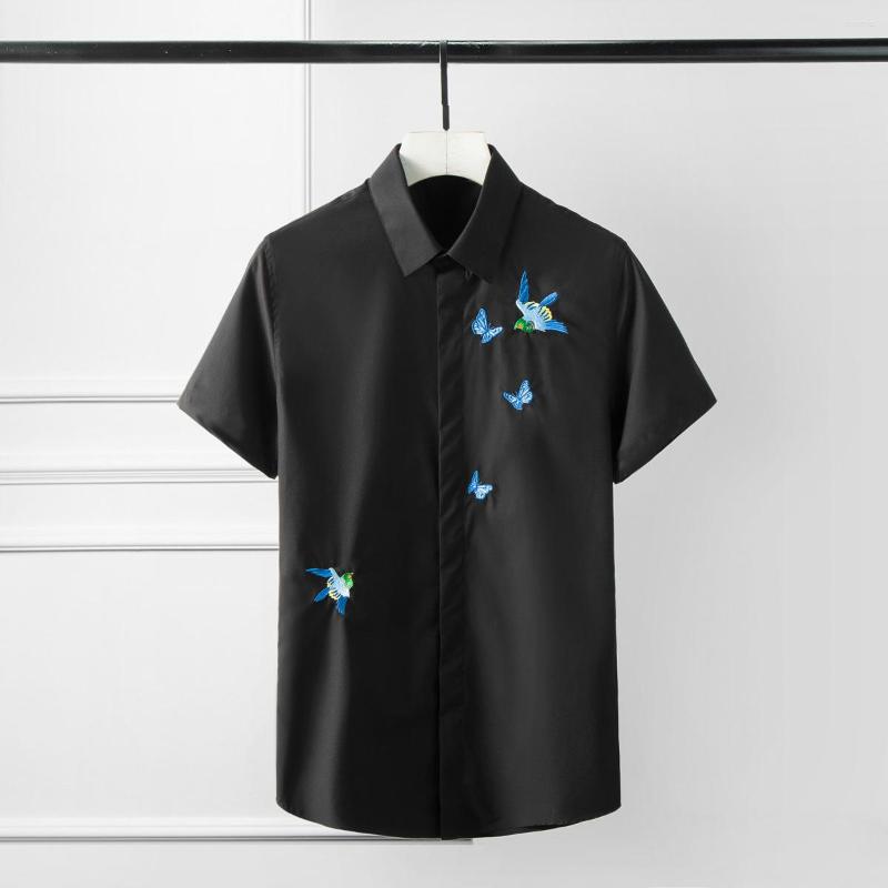 Men's Casual Shirts Minglu Mens Luxury Blue Butterfly And Bird Embroidery Short Sleeve Men Solid Color Slim Man Plus Size 4XL, White
Men's Casual Shirts Minglu Mens Luxury Blue Butterfly And Bird Embroidery Short Sleeve Men Solid Color Slim Man Plus Size 4XL, White