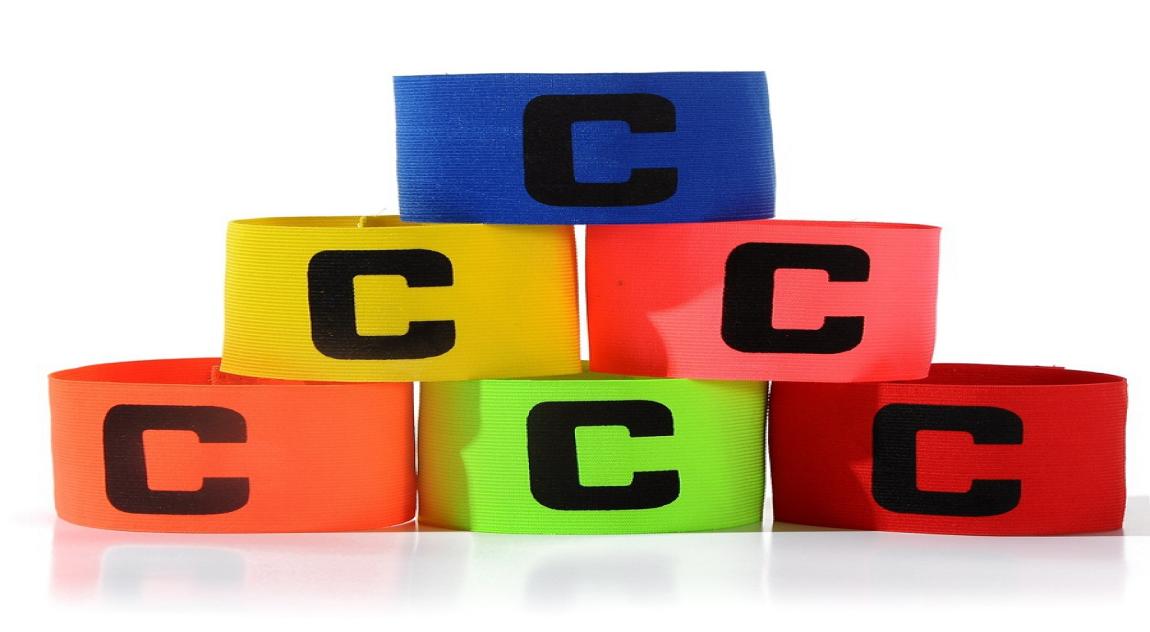 Football Soccer Captain Armband Elastic Fabric Player Bands for Adult Youth Training Rugby Futbol Practice Camp School Team Sports