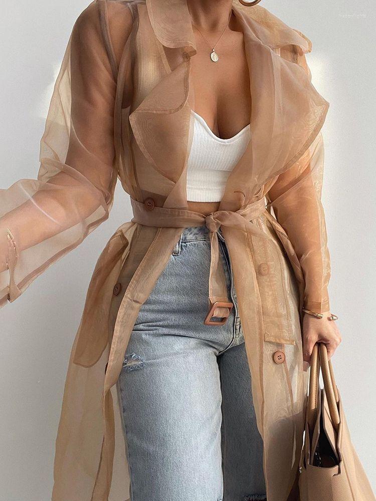 Women' Jackets Women Fashion See Through Sheer Mesh Long Sleeve Buttoned Coat With Belt Elegant Shirts, Black
Women' Jackets Women Fashion See Through Sheer Mesh Long Sleeve Buttoned Coat With Belt Elegant Shirts, Black