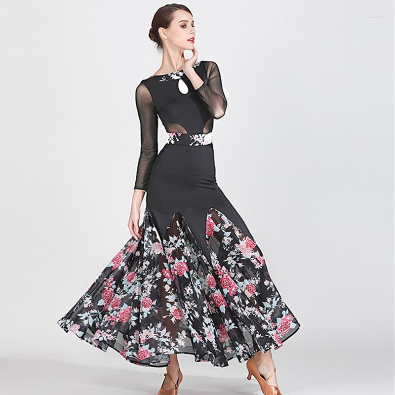 Stage Wear Ballroom Dance Dresses Women Standard Dress Waltz Print Spanish Red Flamenco Costume, Black
Stage Wear Ballroom Dance Dresses Women Standard Dress Waltz Print Spanish Red Flamenco Costume, Black