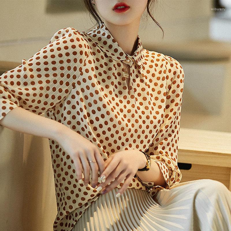 Women' Blouses 2023 Fashion And Colorfast Retro Flair Polka Dot Print Small Lapel Long-sleeved Shirt Top Women' Spring Sexy Blouse, Orange
Women' Blouses 2023 Fashion And Colorfast Retro Flair Polka Dot Print Small Lapel Long-sleeved Shirt Top Women' Spring Sexy Blouse, Orange