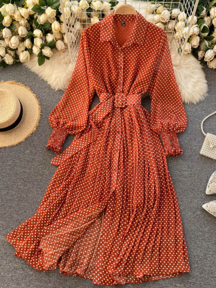 Casual Dresses Spring Autumn Women Vintage Maxi Party Dress Long Sleeve Orange Polka Dot Pleated Evening Black Vestidos Femme Fashion Robe 230313, Yellow
Casual Dresses Spring Autumn Women Vintage Maxi Party Dress Long Sleeve Orange Polka Dot Pleated Evening Black Vestidos Femme Fashion Robe 230313, Yellow