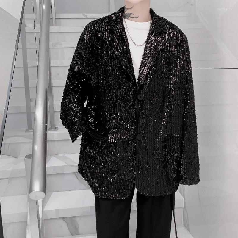 Men's Suits YASUGUOJI Black Sequin Shawl Collar Suit Jacket Men Bling Glitter Nightclub Prom DJ Blazer Stage Clothes For Singers
Men's Suits YASUGUOJI Black Sequin Shawl Collar Suit Jacket Men Bling Glitter Nightclub Prom DJ Blazer Stage Clothes For Singers