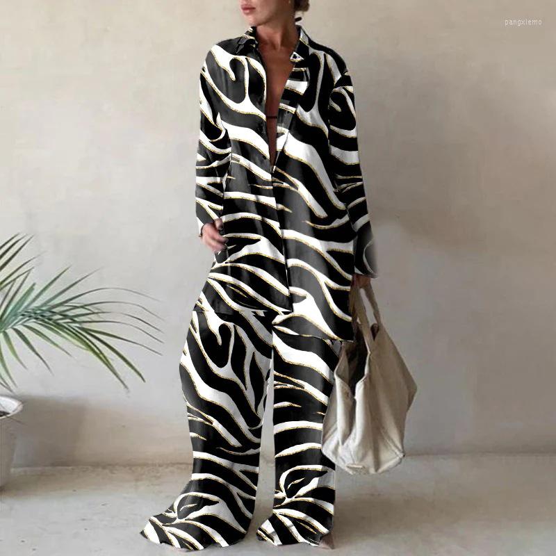 Women' Tracksuits Fashion Lapel Button Shirt And Wide Leg Pants Outfits Elegatn Pattern Print Loose Women Casual Long Sleeve Two Piece Set, 03 striped
Women' Tracksuits Fashion Lapel Button Shirt And Wide Leg Pants Outfits Elegatn Pattern Print Loose Women Casual Long Sleeve Two Piece Set, 03 striped