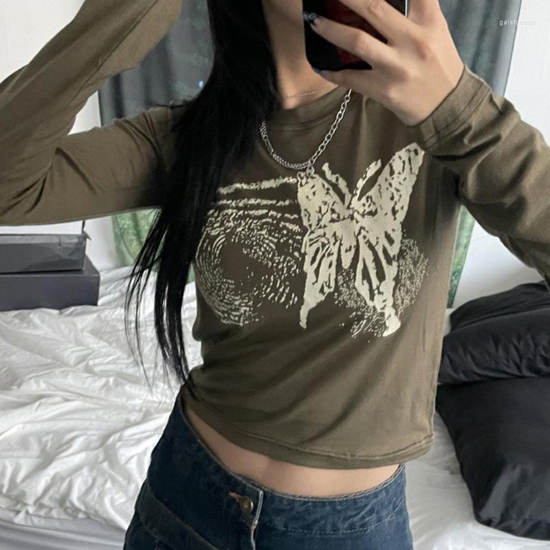Women's T Shirts Autumn Women T-shirts Butterfly Print Crop Tops Long Sleeve Vintage Grunge Clothing Y2k Streetwear Corset Top, Green
Women's T Shirts Autumn Women T-shirts Butterfly Print Crop Tops Long Sleeve Vintage Grunge Clothing Y2k Streetwear Corset Top, Green