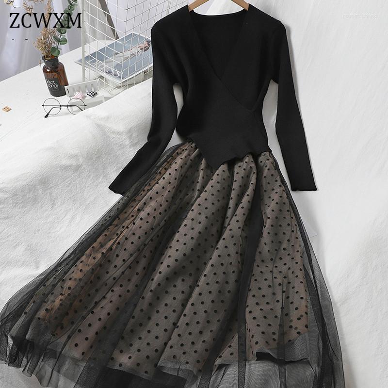 Casual Dresses ZCWXM 2023 Autumn Women Knitted Mid-long Tulle Patchwork Black Elegant Long Sleeve Polka Dot A Line Slim
Casual Dresses ZCWXM 2023 Autumn Women Knitted Mid-long Tulle Patchwork Black Elegant Long Sleeve Polka Dot A Line Slim