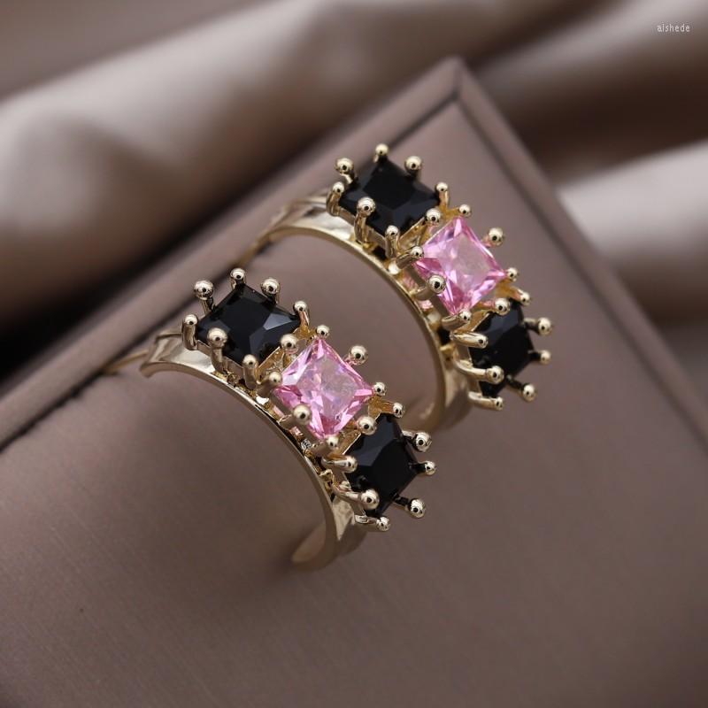 Hoop Earrings South Korea Design Fashion Jewelry 14K Gold Plated Half Round Square Zircon Urban Women's Daily Work Accessories
Hoop Earrings South Korea Design Fashion Jewelry 14K Gold Plated Half Round Square Zircon Urban Women's Daily Work Accessories