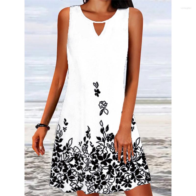 Casual Dresses Elegant Floral Print Hollow Out O Neck Female Summer Commuter Cool Sleeveless Mid-waist Dressy Women' Clothing 5, White
Casual Dresses Elegant Floral Print Hollow Out O Neck Female Summer Commuter Cool Sleeveless Mid-waist Dressy Women' Clothing 5, White
