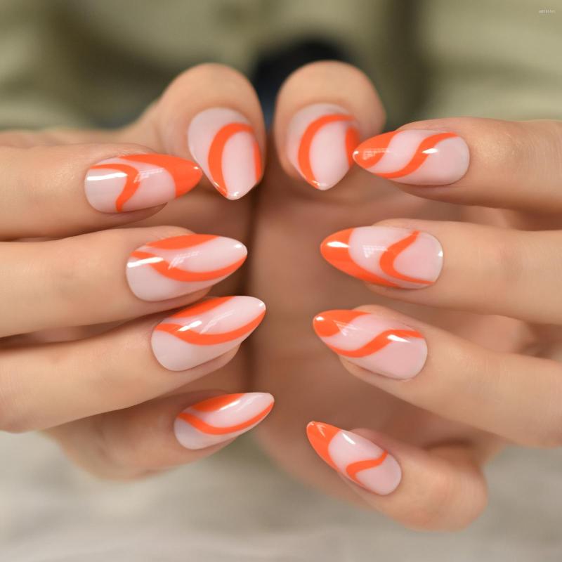 False Nails Meidum Size Almond Shape Twist Lines Designed Color Top Manicure Reusable Fingernails Press On Tips Datechable Fake, L6351
False Nails Meidum Size Almond Shape Twist Lines Designed Color Top Manicure Reusable Fingernails Press On Tips Datechable Fake, L6351