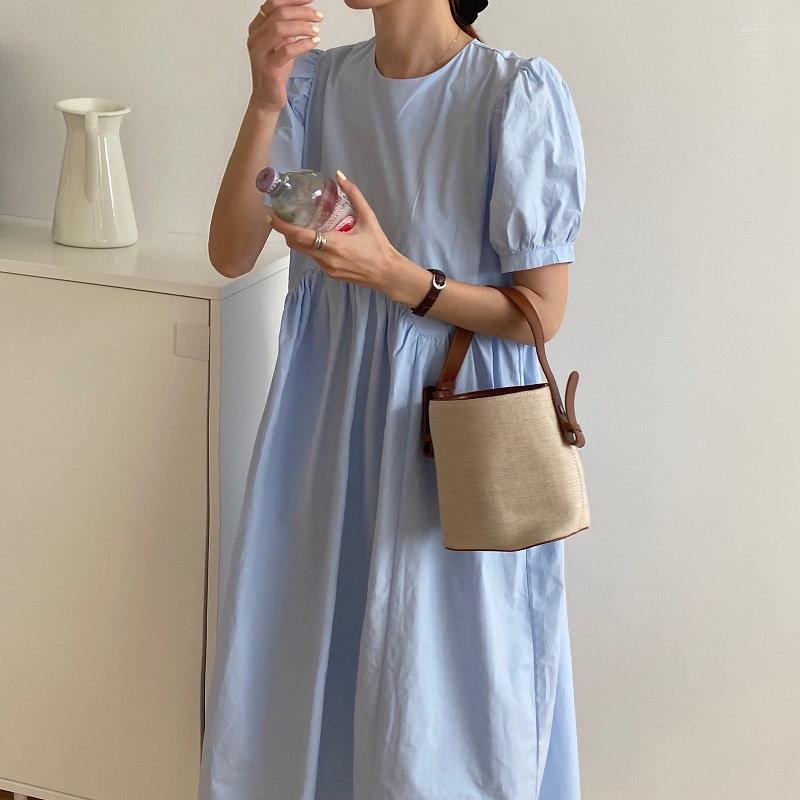 Casual Dresses Long Dress Women Summer Lantern Sleeves Irregular Pleated Sundress Solid Stylish Light Vestido De Mujer, Blue
Casual Dresses Long Dress Women Summer Lantern Sleeves Irregular Pleated Sundress Solid Stylish Light Vestido De Mujer, Blue