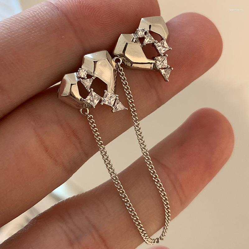 Stud Earrings PONYKISS 925 Sterling Silver Asymmetric Heart Break Long Tassel Chain Zircon Drop For Women Lovely Fine Jewelry
Stud Earrings PONYKISS 925 Sterling Silver Asymmetric Heart Break Long Tassel Chain Zircon Drop For Women Lovely Fine Jewelry