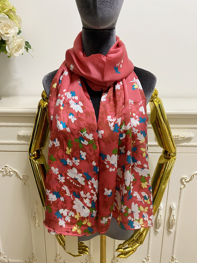 women's long scarf scarves shawl 100% silk material pint letters flowers pattern size 180cm - 60cm
women's long scarf scarves shawl 100% silk material pint letters flowers pattern size 180cm - 60cm